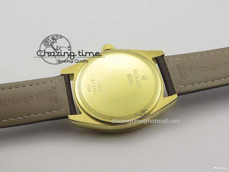 MiroTime 0328 Cellini Date YG White Numeral Dial On Brown Leather Strap A Affordable 3883